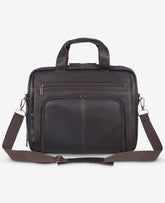 Colombian Leather Top Zip Messenger Bag