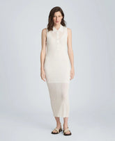 Varigated Polo Cap Sleeve Sweater Dress