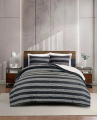 Banded Stripe Textured Comforter Set