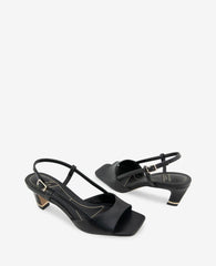 Anna Leather Open Toe Slingback Sandal
