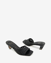 Arita Woven Leather Open Toe Heel