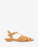 Bindy Woven Leather T-Strap Sandal