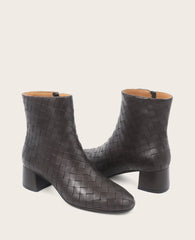 GENTLE SOULS - Elodie Leather Woven Side Zip Boot