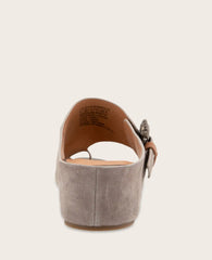 GENTLE SOULS - Galina Suede Toe Ring Buckle Wedge Sandal