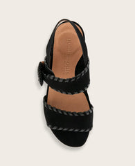 GENTLE SOULS - Gayle Suede Two Band Whip Stitch Wedge Sandal