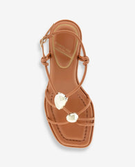 Gemma Embellished Strappy Leather Kitten Heel Sandal