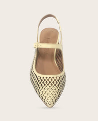 GENTLE SOULS - Gladys Perforated Leather Mary Jane Slingback Heel