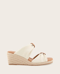 GENTLE SOULS - Gracious Leather Rouched Espadrille Wedge