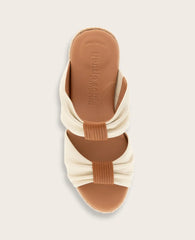 GENTLE SOULS - Gracious Leather Rouched Espadrille Wedge