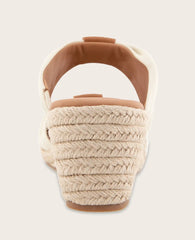 GENTLE SOULS - Gracious Leather Rouched Espadrille Wedge