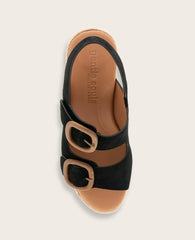 GENTLE SOULS - Greca Suede Two Band Buckle Wedge