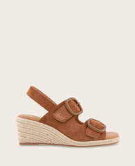 GENTLE SOULS - Greca Suede Two Band Buckle Wedge