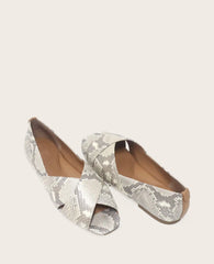 GENTLE SOULS - Whoebe Snake Embossed Criss-Cross Open Toe Flat