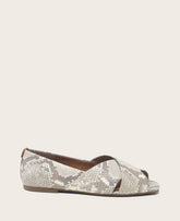 GENTLE SOULS - Whoebe Snake Embossed Criss-Cross Open Toe Flat