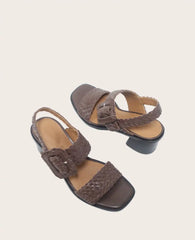 GENTLE SOULS - Madylyn Woven Leather Heel Sandal