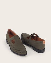GENTLE SOULS - Argyle Nubuck T-Strap Loafer