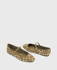 Jasper Suede Stud Ballet Flat