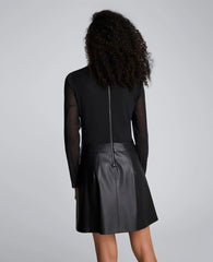 Jodie Mock Neck Mixed Media Dress