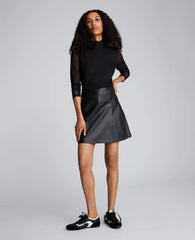 Jodie Mock Neck Mixed Media Dress