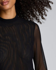Jodie Mock Neck Mixed Media Dress