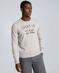 Lingua Franca Speak Up Even If Your Voice Shakes Unisex Cashmere Crewneck Sweater