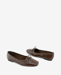 Carriah Embossed Croco Bow Tie Ballet Flat