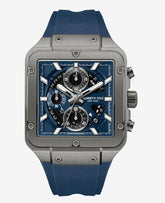 Skeleton Automatic Blue Silicone Strap Watch