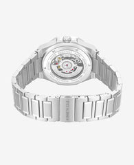 Skeleton Automatic Blue Dial Stainless Steel Bracelet Watch