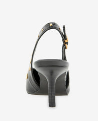 Ulysses Croco Patent Stud Slingback