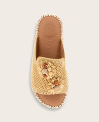 GENTLE SOULS - Leilani Flower Knit Platform Slip On Sandal