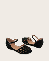 GENTLE SOULS - Loren Suede Perforated Peep-Toe Sandal