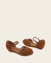 GENTLE SOULS - Loren Suede Perforated Peep-Toe Sandal