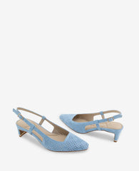 Marbella Perforated Suede Slingback Heel