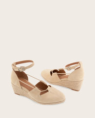 GENTLE SOULS - Ori Suede Closed Toe Espadrille Wedge