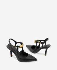 Romi Leather Hardware Ankle Slingback Heel