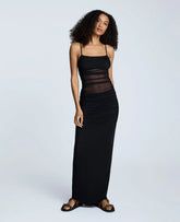Rouched Mesh Maxi Dress