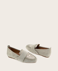 GENTLE SOULS - Sandra Suede and Snake Combo Braided Detail Loafer