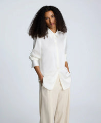 Satin Button Front Blouse
