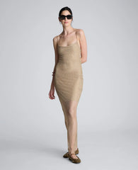 Metallic Slip Maxi Dress