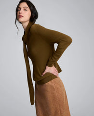 V-Neck Scarf Sweater