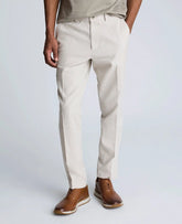 Linen Blend Slim Fit Flat Front Chino Pant