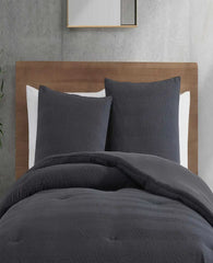 Crosswalk Herringbone Black Comforter Set