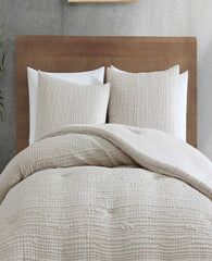 Serenity Wavy Lines Beige Duvet Cover Set