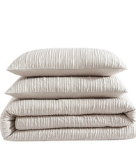 Serenity Wavy Lines Beige Duvet Cover Set