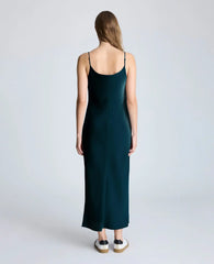 Cowl Neck Side Slit Maxi Slip Dress