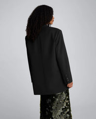 Luxe Twill Three Button Boyfriend Blazer