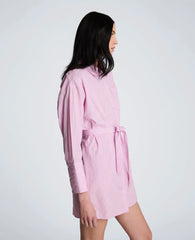 Striped Poplin Drop Shoulder Short Shirt Dress