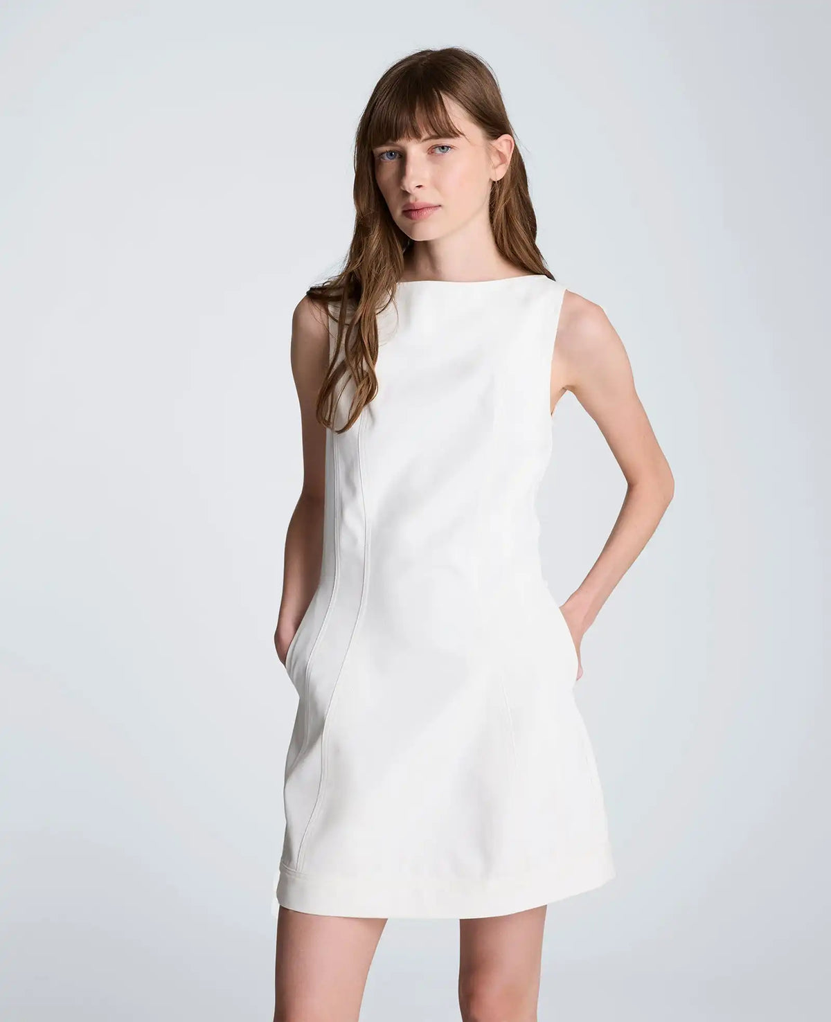 Boat Neck Sculpt Mini Dress