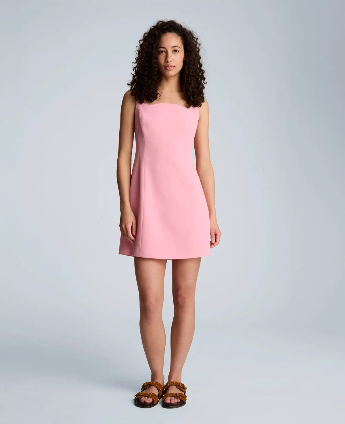 Sculpted Neck Mini Fit and Flare Dress