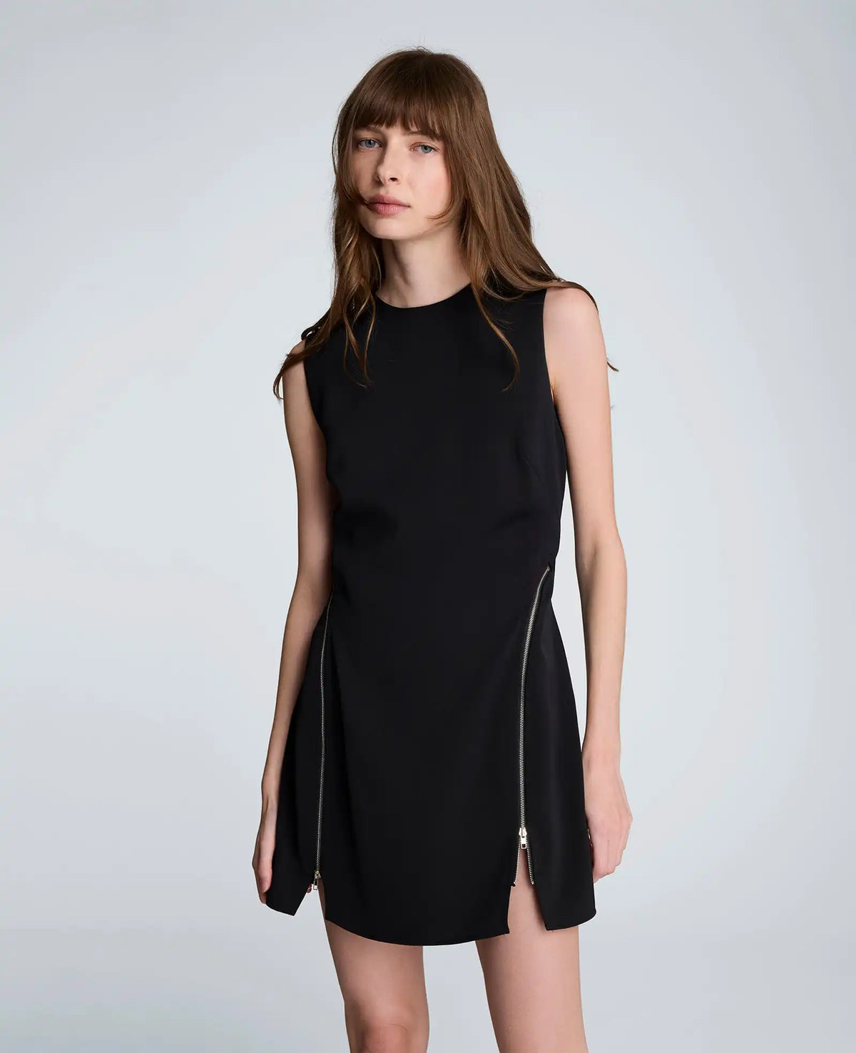 Zipper Detail Mini Dress